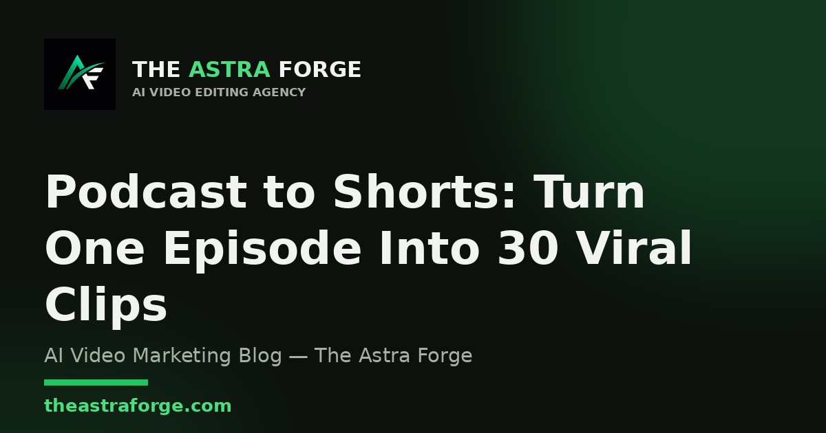 Podcast to Shorts: Turn One Episode Into 30 Viral Clips β The Astra Forge blog