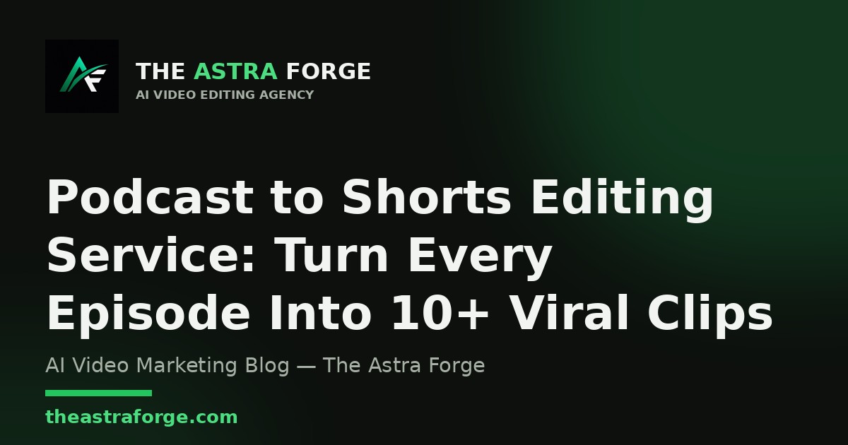 Podcast to Shorts Editing Service: Turn Every Episode Into 10+ Viral Clips — The Astra Forge blog